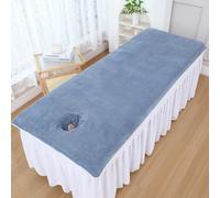 Morbuy Draps de Lit de Table de Massage avec Trou, Serviette Housse de Coussin de Massage en Microfibre Absorbante Lavable et Réutilisable pour Spa Beauté Salon du Visage (Bleu,100x200cm)