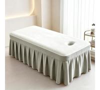 Morbuy Draps de Lit de Table de Massage avec Trou, Serviette Housse de Massage Absorbante en Polaire Corail Épaisse Lavable et Réutilisable pour Spa Beauté Salon du Visage (Blanc,100x200cm)