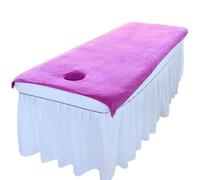 Morbuy Draps de Lit de Table de Massage avec Trou, Serviette Housse de Massage Lavable Absorbante Microfibre Couleur Unie Réutilisable pour Spa Beauté et Salon du Visage (Violet,90x190cm)
