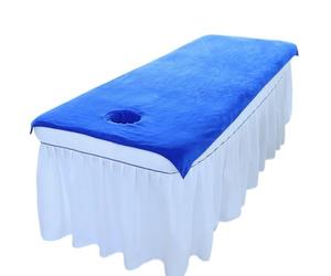 Morbuy Draps de Lit de Table de Massage avec Trou, Serviette Housse de Massage Lavable Absorbante Microfibre Couleur Unie Réutilisable pour Spa Beauté et Salon du Visage (Bleu roi,80x180cm)