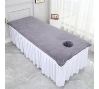 Morbuy Draps de Lit Table de Massage avec Trou, Housses Table de Massage Lavable, Serviette de Massage Réutilisable Respirante Douce pour Spa Beauté et Salon du Visage (Gris foncé,90x190cm)