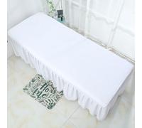 Morbuy Draps de Lit Table de Massage Lot de 2, Grande Serviette pour Table de Massag Lavable Réutilisable, Housse Table de Massage sans Trou Serviette pour Table de Massage (Blanc,120x200cm)