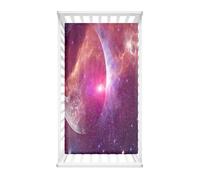 Morbuy Draps Housses pour Lit Bébé, Ciel étoilé Drap Housse Lit Bebe, Doux pour la Peau Fibre Ultrafine Drap, pour Berceau, Couffin et Nacelle Housse Matelas (Planète 2,160x80cm)