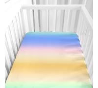 Morbuy Draps Housses pour Lit Bébé, Couleurs Dégradées Drap Housse Lit BeBe Doux la Peau Fibre Ultrafine Drap Housse pour Berceau, Couffin et Nacelle (Bleu Jaune,95x65cm)