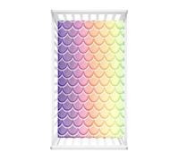 Morbuy Draps Housses pour Lit Bébé, Écailles Drap Housse Lit Bebe, Doux pour la Peau Fibre Ultrafine Drap, pour Berceau, Couffin et Nacelle Housse Matelas (arc-en-ciel,90x40cm)