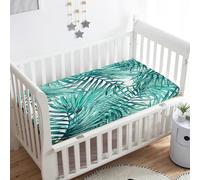 Morbuy Draps Housses pour Lit Bébé, Feuilles de Palmier Drap Housse Lit Bebe, Peau Fibre Ultrafine Drap, pour Berceau, Couffin et Nacelle Housse Matelas (feuille,90x40cm)
