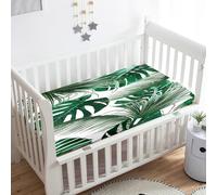 Morbuy Draps Housses pour Lit Bébé, Feuilles de Palmier Drap Housse Lit Bebe, Peau Fibre Ultrafine Drap, pour Berceau, Couffin et Nacelle Housse Matelas (Feuille de tortue,95x65cm)