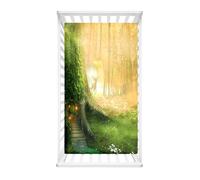 Morbuy Draps Housses pour Lit Bébé, Forêt Imprimé Drap Housse Lit Bebe, Doux pour la Peau Fibre Ultrafine Drap, pour Berceau, Couffin et Nacelle Housse Matelas (élan,140x70cm)