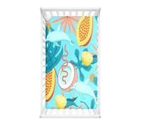 Morbuy Draps Housses pour Lit Bébé, Fruit Modèle Douce Bébé Drap Housse, Respirant Microfibre Drap, pour Berceau, Couffin et Nacelle Housse Matelas (Dauphin,160x80cm)