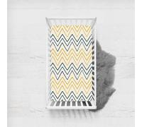 Morbuy Draps Housses pour Lit Bébé, Impression de Vagues Drap Housse Lit Bebe, Doux pour la Peau Fibre Ultrafine Drap, pour Berceau, Couffin et Nacelle Housse Matelas (Bleu jaune,75x33cm)