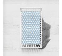 Morbuy Draps Housses pour Lit Bébé, Impression Triangulaire Drap Housse Lit Bebe, Doux pour la Peau Fibre Ultrafine Drap, pour Berceau, Couffin et Nacelle Housse Matelas (Bleu clair,65x95cm)