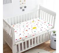 Morbuy Draps Housses pour Lit Bébé, Imprimé à Pois Drap Housse Lit Bebe, Doux pour la Peau Fibre Ultrafine Drap, pour Berceau, Couffin et Nacelle Housse Matelas (160x80cm,Blanc)