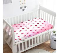 Morbuy Draps Housses pour Lit Bébé, Imprimé à Pois Drap Housse Lit Bebe, Doux pour la Peau Fibre Ultrafine Drap, pour Berceau, Couffin et Nacelle Housse Matelas (75x30cm,Rose)