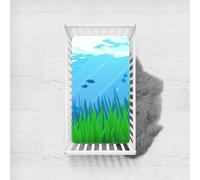 Morbuy Draps Housses pour Lit Bébé, Le Monde Sous-Marin Douce Bébé Drap Housse, Respirant Microfibre Drap, pour Berceau, Couffin et Nacelle Housse Matelas (L'herbe verte,140x90cm)