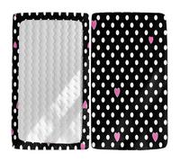 Morbuy Draps Housses pour Lit Bébé, Motif à Pois Drap Housse, Doux Doux pour la Peau Fibre Ultrafine Drap, pour Berceau, Couffin et Nacelle Housse Matelas (Noir,95x65cm)