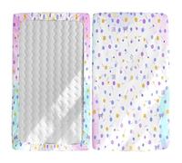 Morbuy Draps Housses pour Lit Bébé, Motif à Pois Drap Housse, Doux Doux pour la Peau Fibre Ultrafine Drap, pour Berceau, Couffin et Nacelle Housse Matelas (Violet,90x55cm)