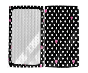 Morbuy Draps Housses pour Lit Bébé, Motif à Pois Drap Housse, Doux Doux pour la Peau Fibre Ultrafine Drap, pour Berceau, Couffin et Nacelle Housse Matelas (Noir,80x40cm)