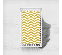 Morbuy Draps Housses pour Lit Bébé, Motif de Vagues Drap Housse Lit Bebe, Doux pour la Peau Fibre Ultrafine Drap, pour Berceau, Couffin et Nacelle Housse Matelas (Curcuma,90x140cm)
