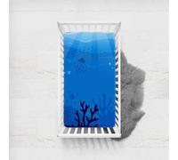 Morbuy Draps Housses pour Lit Bébé, Océan Bleu Imprimé Drap Housse Lit Bebe, Doux pour la Peau Fibre Ultrafine Drap, pour Berceau, Couffin et Nacelle Housse Matelas (Coraux,75x33cm)