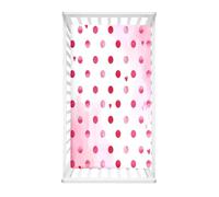 Morbuy Draps Housses pour Lit Bébé, Style à Pois Drap Housse Lit Bebe, Doux pour la Peau Fibre Ultrafine Drap, pour Berceau, Couffin et Nacelle Housse Matelas (Rose,120x60cm)