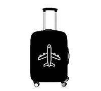 Morbuy Élastique Housse de Valise Luggage Cover pour Voyage Luggage Trolley Case Cover Protector, Housse Bagage Voyager Protection Couverture Lavable (L(26 * 28 Pouce),Avion Noir 1)