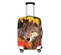 Morbuy Élastique Housse de Valise Luggage Cover pour Voyage Luggage Trolley Case Cover Protector, Housse Bagage Voyager Protection Couverture (Loup,S (18-20 Pouce))