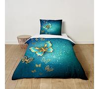 Morbuy Enfant Parure de Lit 1 Personnes, 3D Papillon Microfibre Garçon Fille Housse de Couettes Ensemble de Literie avec Taies d'oreillers (Luxe,140x200cm+65x65cm)