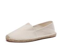 Morbuy Espadrilles Plates Homme 35-45, Espadrilles été Confortable Slip on Chaussure en Toile Slip-ins Légère et Coutures Apparentes Classiques Semelle Antidérapante (43,9015 Beige)