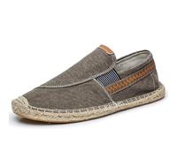 Morbuy Espadrilles Plates Homme 38-45, Espadrilles été Confortable Slip on Chaussure en Toile Slip-ins Légère et Coutures Apparentes Classiques Semelle Antidérapante (38,Marron)