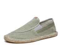 Morbuy Espadrilles Plates Homme 38-45, Espadrilles été Confortable Slip on Chaussure en Toile Slip-ins Légère et Coutures Apparentes Classiques Semelle Antidérapante (39,Gris)