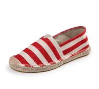 Morbuy Espadrilles Plates Homme Femme 35-45, Espadrilles été Confortable Slip on Chaussure en Toile Slip-ins Légère et Coutures Apparentes Classiques Semelle Antidérapante (41,10 Rouge)