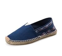 Morbuy Espadrilles Plates Homme Femme 35-45, Espadrilles été Confortable Slip on Chaussure en Toile Slip-ins Légère et Coutures Apparentes (YF10 rétro,44)