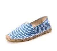 Morbuy Espadrilles Plates Homme Femme 35-45, Espadrilles été Confortable Slip on Chaussure en Toile Slip-ins Légère et Coutures Apparentes (YF10 Rayures Bleues,44)