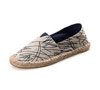Morbuy Espadrilles Plates Homme Femme 35-45, Espadrilles été Confortable Slip on Chaussure en Toile Slip-ins Légère et Coutures Apparentes Classiques Semelle Antidérapante (MB17-Graffiti Bleu,38)