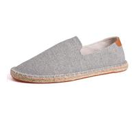 Morbuy Espadrilles Plates Homme Femme 36-47, Espadrilles été Confortable Slip on Chaussure en Toile Slip-ins Légère et Coutures Apparentes Classiques Semelle Antidérapante (47,T206 Gris)