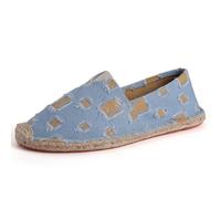 Morbuy Espadrilles Plates Homme Femme 36-47, Espadrilles été Confortable Slip on Chaussure en Toile Slip-ins Légère et Coutures Apparentes Classiques Semelle Antidérapante (40,T208 Bleu)
