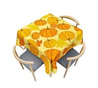 Morbuy Fête de Moisson Motif Citrouille Nappe de Jardin, Nappes Imperméable Anti Tache Infroissable Nappe pour Table pour Decoration Salle à Manger Cuisine Picnic (120x120cm,Feuille d'érable)