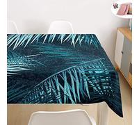 Morbuy Feuille Nappe Rectangulaire Anti Tache Nappe de Table Imperméable Lavable et Facile d'entretien pour Ménage Table Basse Jardin Extérieure Picnic (Bleu de mer,140x260cm)
