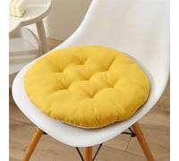 Morbuy Galette de Chaise Rond, Coussin de Chaise Lin, Lavable de Coussin Chaise, Coussin Exterieur, Coussin Chaise Epais Tatami, pour Intérieur Extérieur Jardin Patio (40X40cm-1PC,Jaune)