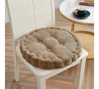 Morbuy Galette de Chaise Rond, Coussin de Chaise Velours Côtelé épais, Lavable de Coussin Chaise, Coussin Exterieur, Coussin Chaise Epais Tatami, pour Intérieur Jardin Patio (40cm-1pc,Marron)