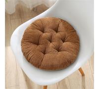 Morbuy Galette de Chaise Rond, Coussin de Chaise Velours Côtelé, Lavable de Coussin Chaise, Coussin Exterieur, Coussin Chaise Epais Tatami, pour Intérieur Extérieur Jardin (40X40cm-2PC,Café)