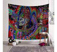 Morbuy Grande Taille Psychédélique Hippie Peinture en Couleur Tapisserie Murales Indienne Tapestry Décoration Tenture Couverture Polyester Nappe Yoga
