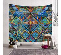Morbuy Grande Taille Psychédélique Hippie Peinture en Couleur Tapisserie Murales Indienne Tapestry Décoration Tenture Couverture Polyester Nappe Yoga