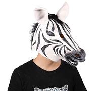 Morbuy Horreur Halloween Masque Latex, Horrible Costume Masque de Monstre Pour Adulte Halloween Costume Accessoires Carnaval Déguisement Fête Cosplay Bar (Un,Zèbre)