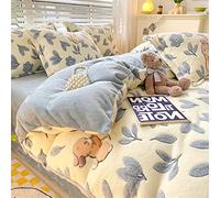 Morbuy Housse de Couette en Flanelle, Réversible Epaisse Douce Couverture en Polaire, Chaude pour Hiver Couverture de Lit Jeté de Canapé - Non Taies d'oreiller (150x200cm,Lapin Pastoral)