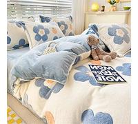 Morbuy Housse de Couette en Flanelle, Réversible Epaisse Douce Couverture en Polaire, Fleurs Chaude pour Hiver Couverture de Lit Jeté de Canapé - Non Taies d'oreiller (150x200cm,Fleur d'oranger)