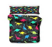 Morbuy Housse de Couette Enfant 155x220 Dinosaure Bleu Parure de Lit 1 Personne en Microfibre avec Taie d'oreiller, Ensemble de Literie avec Parure de Couette + 2 Taies d'oreiller