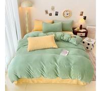 Morbuy Housse de Couette Flanelle, Housse de Couette en Polaire Douce Réversible Couleur Unie Couverture Hiver Chaude Epaisse 1-2 Personne Couverture de Lit (Vert,200x230cm)