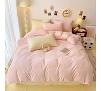 Morbuy Housse de Couette Flanelle, Housse de Couette en Polaire Douce Réversible Couleur Unie Couverture Hiver Chaude Epaisse 1-2 Personne Couverture de Lit (Rose,180x220cm)