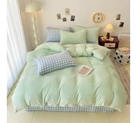 Morbuy Housse de Couette Flanelle, Housse de Couette en Polaire Douce Réversible Couleur Unie Couverture Hiver Chaude Epaisse 1-2 Personne Couverture de Lit (Vert Clair,180x220cm)